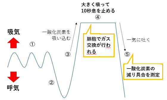 図4:肺拡散能力検査の波形