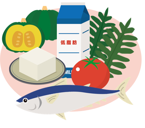 イラスト：脂質異常症の方が摂るべき食材