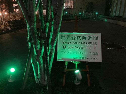 2024年3月緑内障週間ライトアップ
